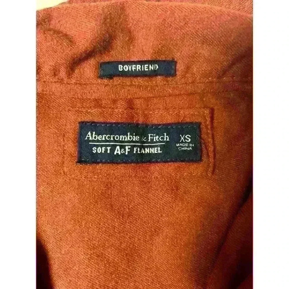 Abercrombie Fitch Rust Colored Soft Boyfriend Flannel Women's Size XS - Picture 3 of 3